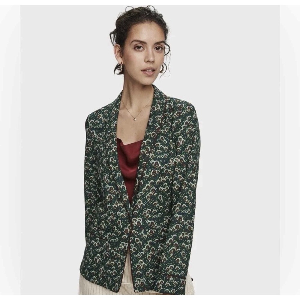 Scotch & Soda Maison Pyjama Blazer Size Small Green Maroon Pockets NWOT